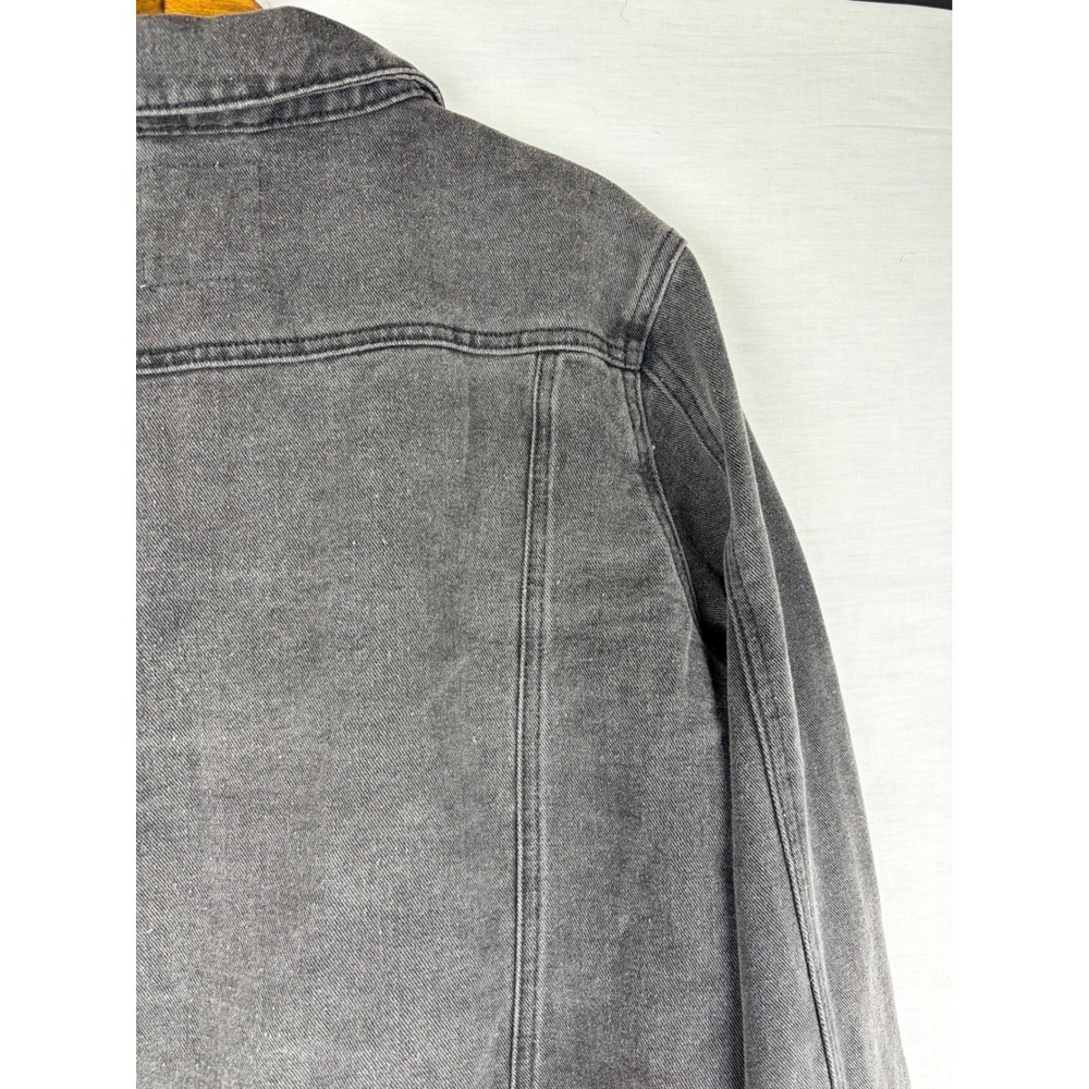 Cotton On Womens Cropped Denim Trucker Jacket Washed Black Charcoal Grey Small - Picture 10 of 12